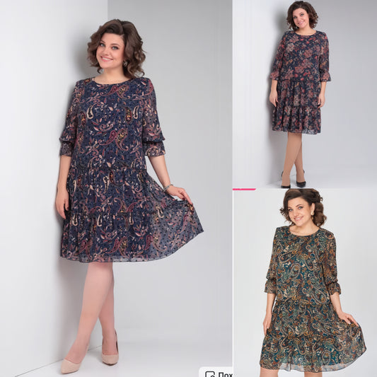 【🥇Cel mai bine vândut】💥👗【S-5XL】Rochie nouă cu imprimeu de primăvară 2025 3919694 