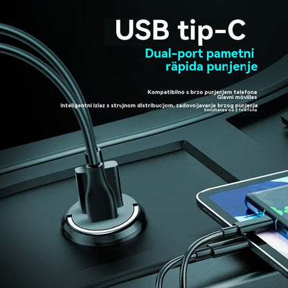 🚗🔋Compra1  y llévate 1 gratis🔥Anillo de metal, cargador de coche superrápido