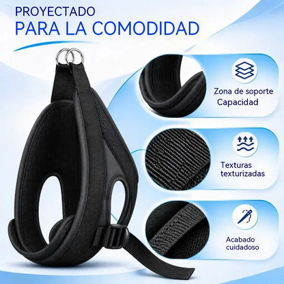 💆 Arnés de tracción cervical para colocar en la puerta ⚡ · Dispositivo para la relajación y el estiramiento cervical · ¡Set completo de 7 piezas 🌟!