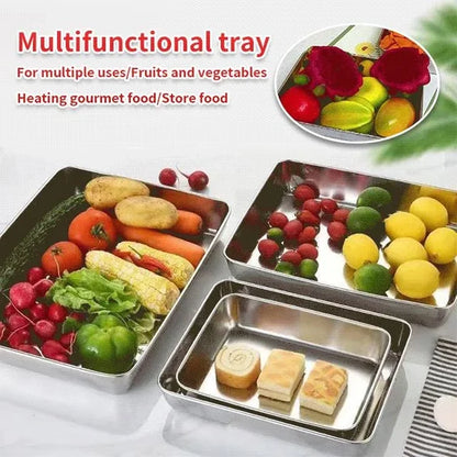 (4/8 kusov)🥩🥙Nerezová štvorcová panvica + veko（Materiál z nerezovej ocele 304）3846687