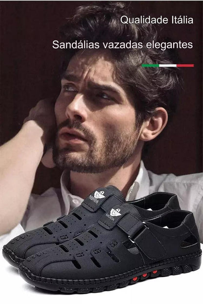 🔥【38-44】Zapatos casuales transpirables y huecos para hombre, suela suave, verano 2025