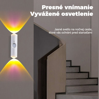 💥【Kupite 1, dobite 1 gratis】Dvojna polnilna stenska svetilka mačjega očesa za vhod s pametno nočno lučko, ki zaznava človeško telo