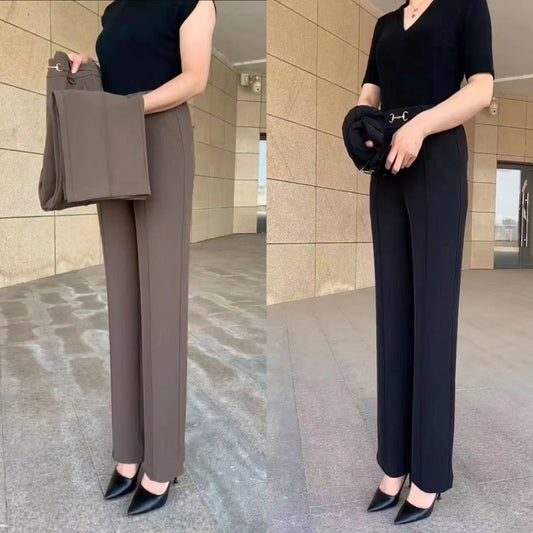👑🌼【M-4XL】Pantaloni drepți de vară pentru femei, de înaltă calitate, stil nou 2025, răcoriți și respirabili 