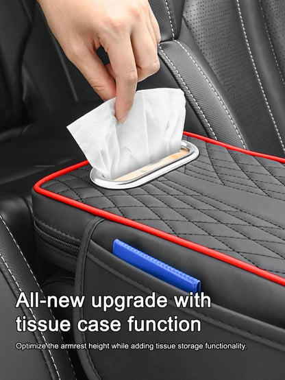 ✨🚗 Multifunkčná kožená lakťová opierka do auta tri v jednom, pojme vreckovky a mobilné telefóny  3784086