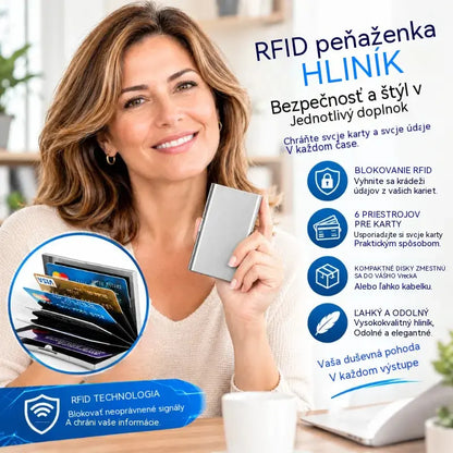 🛡️✨ Puzdro na karty z nehrdzavejúcej ocele s RFID ochranou – peňaženka na karty s antidemagnetizáciou, malá a prenosná 💳