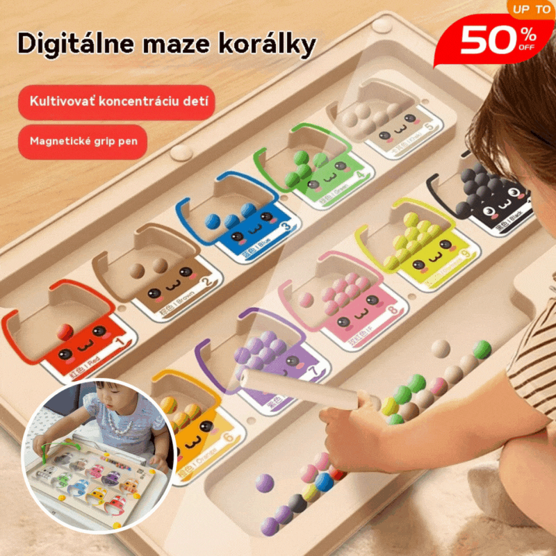 🧒👦🧠 Vzdelávacia zábava s dreveným magnetickým bludiskom! Hračka pre deti na rozvoj zručnosti.