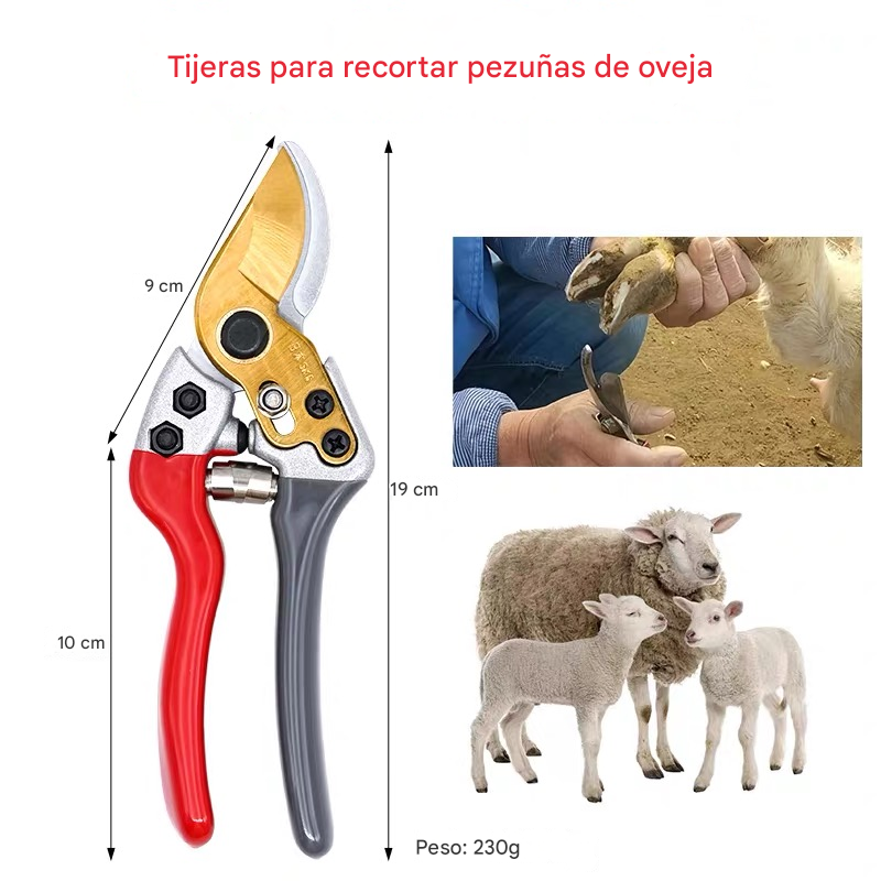 🐏🐂🐴【Artesanía alemana】Tijeras para pezuñas de animales +🌿 recortadora de plantas, 2 en 1; cuchillas afiladas