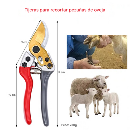 🐏🐂🐴【Artesanía alemana】Tijeras para pezuñas de animales +🌿 recortadora de plantas, 2 en 1; cuchillas afiladas