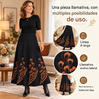 👗✨【 S–3XL】Falda de lana para mujer, ideal para otoño e invierno: cintura alta, corte en A y material cálido.