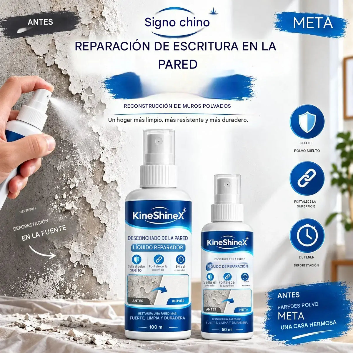 🏆💥 Líquido reparador y endurecedor de paredes — Combina relleno, sellado y refuerzo en un solo producto.