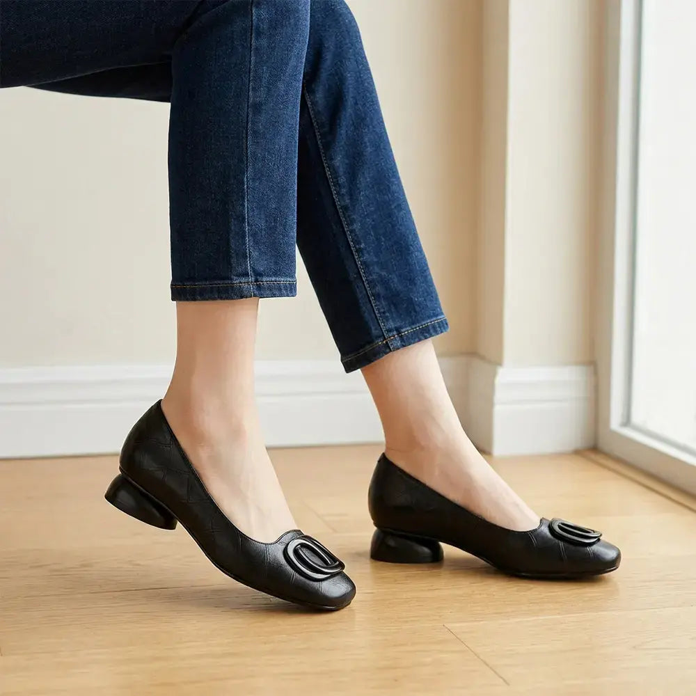 👡 Bailarinas estilo retro francés tipo Mary Jane para mujer – perfil bajo con puntera redonda – estilo retro, cómodas y versátiles.