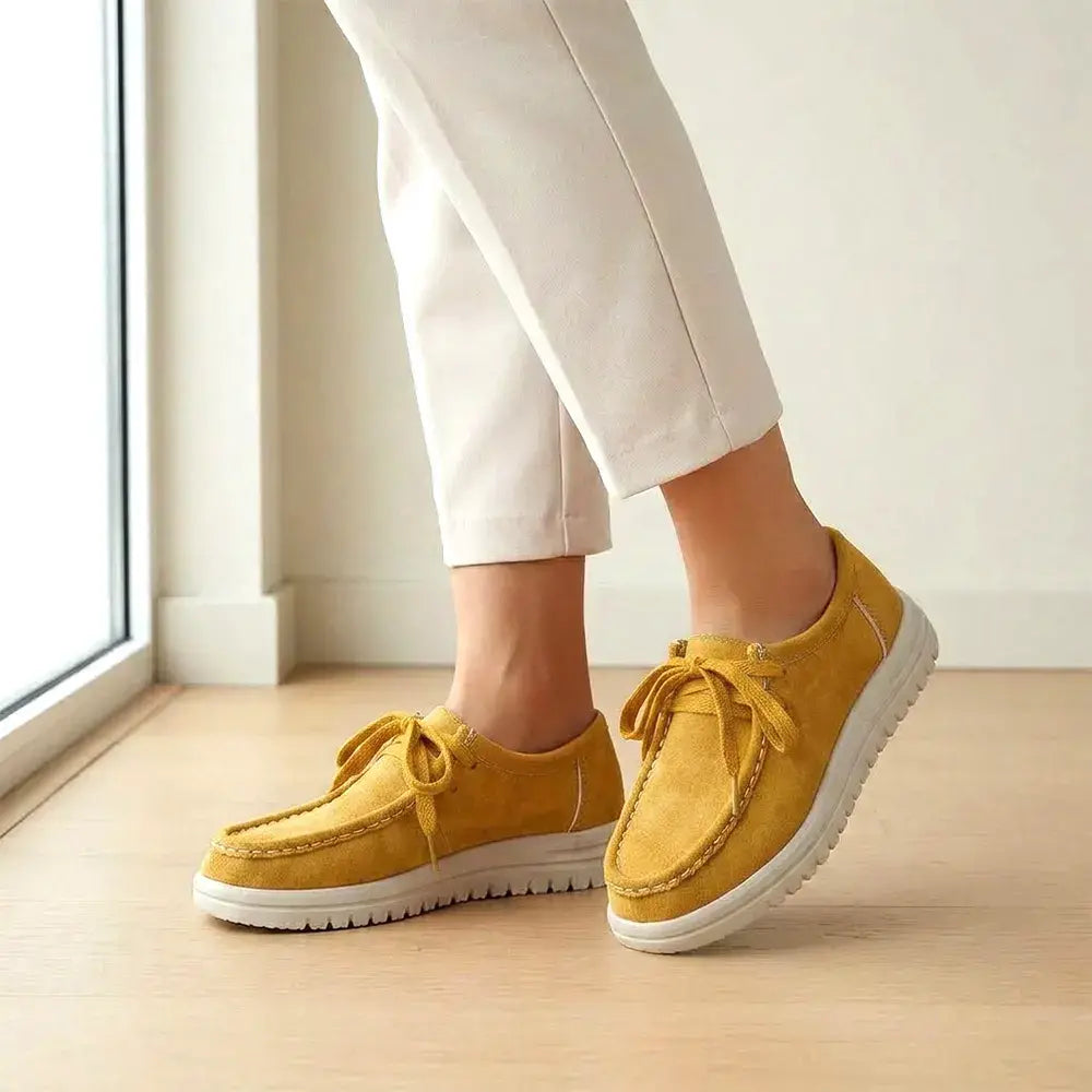 🍁【Tallas 36-43】Novedad de otoño 2026: zapatos casuales de felpa con plataforma y cordones