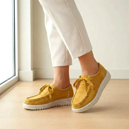 🍁【Tallas 36-43】Novedad de otoño 2026: zapatos casuales de felpa con plataforma y cordones