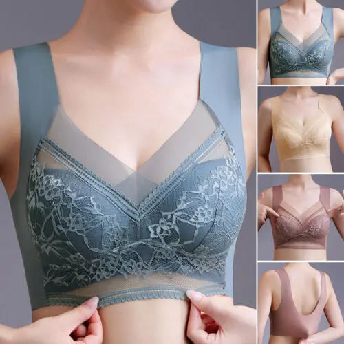 🔥Posledný deň so zľavou 45%【4 kusy】👙【40-110 kg】Bezšvová, pohodlná a kvalitná čipkovaná podprsenka