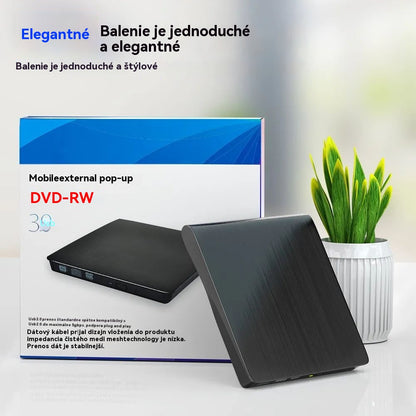 💿💻 Externá CD/DVD mechanika – Plug and play, prenosná a ľahko použiteľná, kompatibilná so systémami Mac/Windows