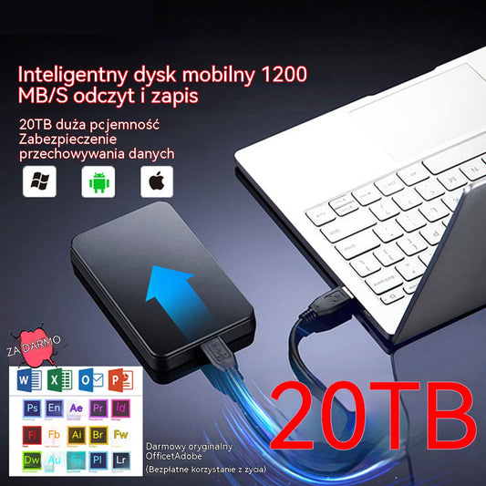 【Ostatni dzień promocji, 50% zniżki】Dysk twardy o dużej pojemności 20TB + bezpłatny oryginalny pakiet Office + Adobe