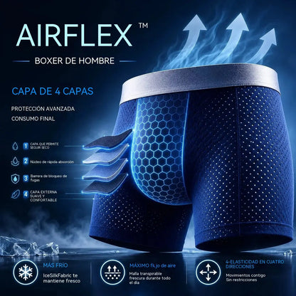 🔥【4 piezas por 27 euros】Calzoncillos bóxer de malla transpirable y cómodos para hombre