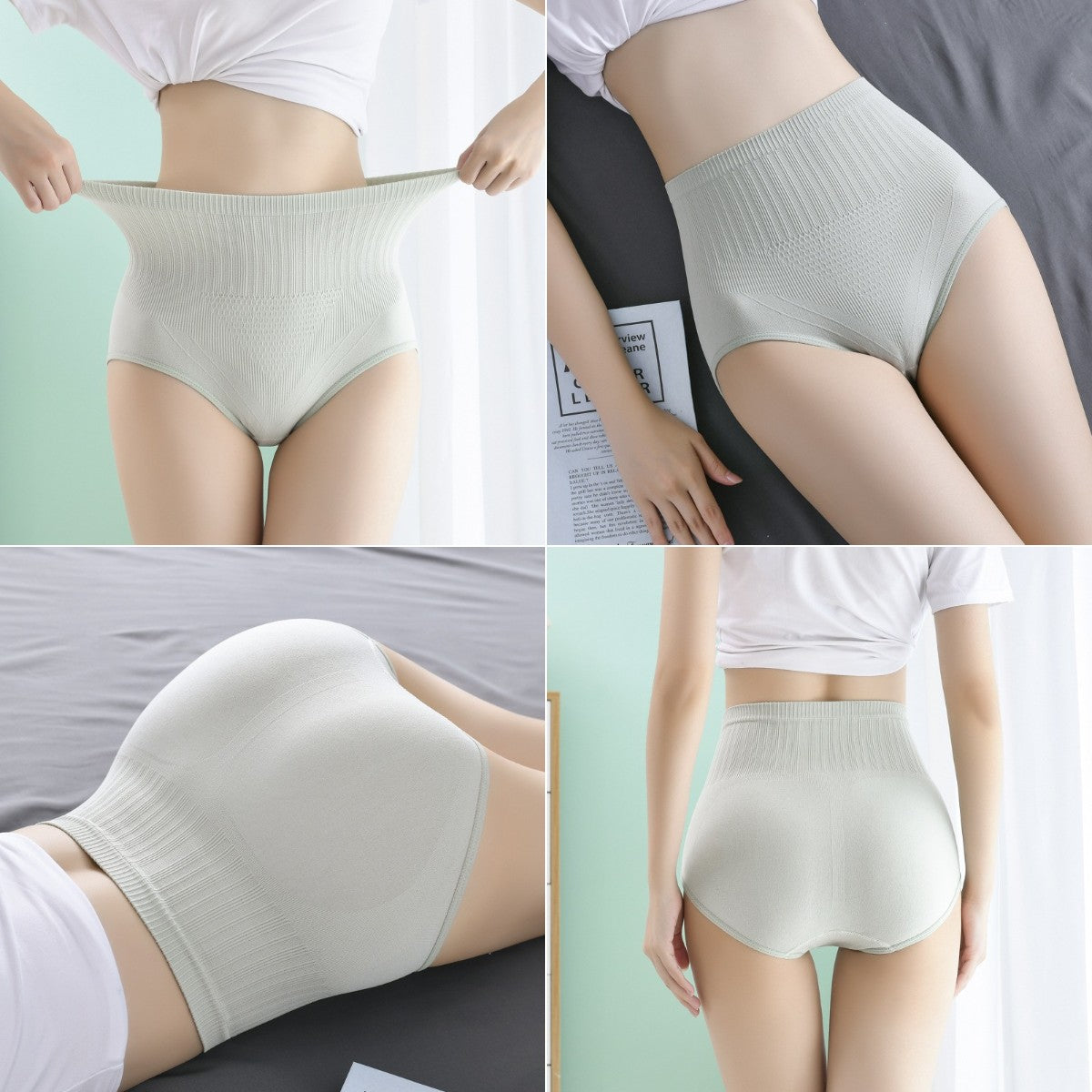 Último día con 50 % de descuento:【7 piezas】 bragas antibacterianas impermeables de cintura alta