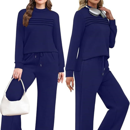 【🥇50% zľava】👗【S-3XL】🔥 Európsko-americký štýl pohodlnej jednofarebnej voľnej dlhoprstej dvojdielnej súpravy, pohodlná, univerzálna a módna.
