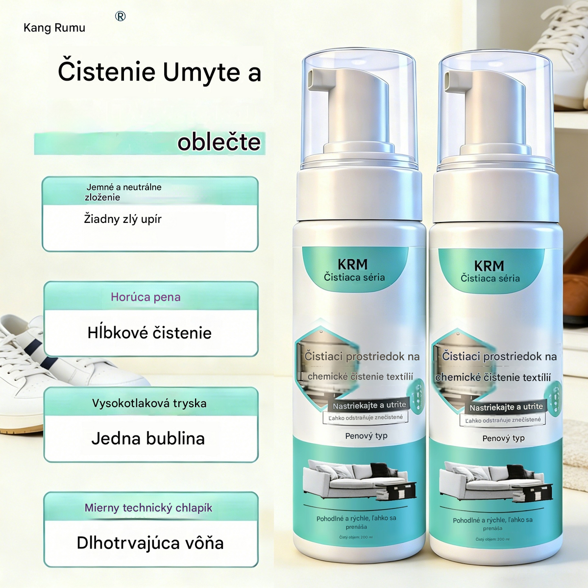 Tento vysokoúčinný čistič pohoviek má silné schopnosti odstraňovať škvrny, nevyžaduje vodu a je vhodný na chemické čistenie tkanín.