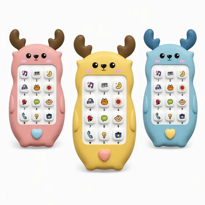 🎁2 piezas 28 euro🎨 Teléfono de juguete para bebés con diseño de ciervo: smartphone de simulación educativo bilingüe con música y cuentos para niños pequeños.