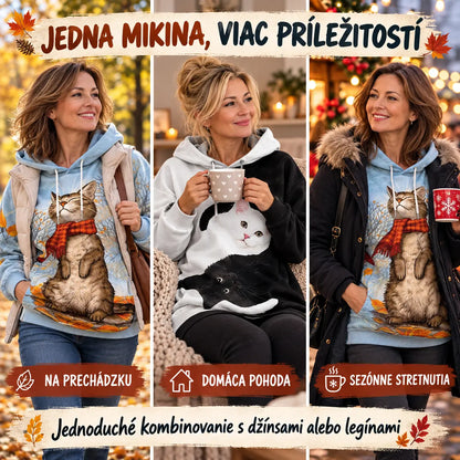 🐱🧥✨【1 unidad, S–3XL】Sudadera con capucha para mujer con estampado 3D de gato: suave, cómoda y perfecta para el uso diario.