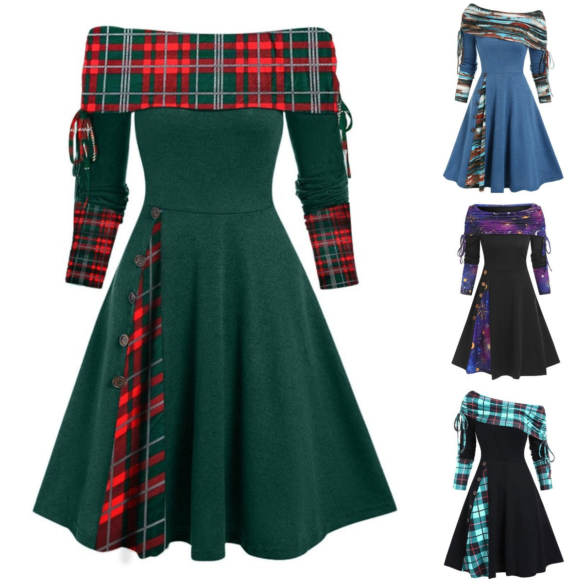 👗Nuevo vestido de manga larga con un solo hombro, estilo otoño-invierno 2025【Tallas S-3XL】¡Aprovecha el 50% de descuento! 👗✨