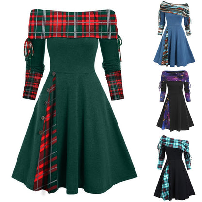 👗Nuevo vestido de manga larga con un solo hombro, estilo otoño-invierno 2025【Tallas S-3XL】¡Aprovecha el 50% de descuento! 👗✨