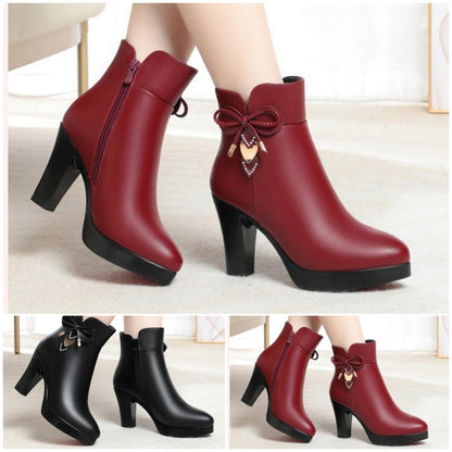 ✨👢【Veľkosti 34-41】 Dámske topánky z pravej kože - bočný zips, vodeodolné a protišmykové