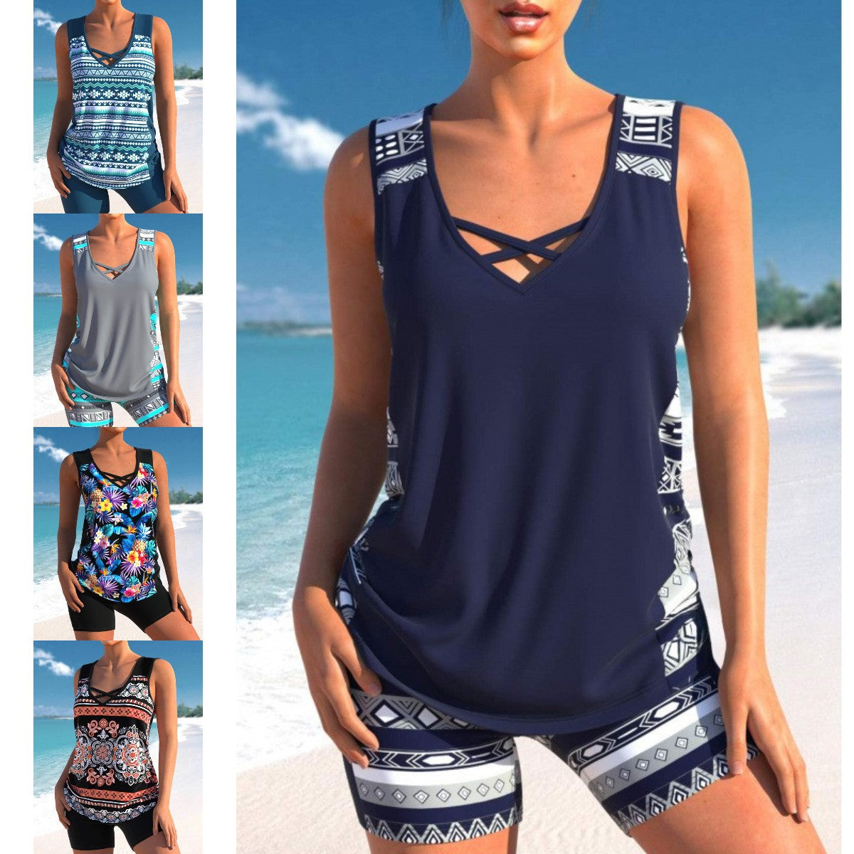 👙【S-5XL】Bañador deportivo de mujer de dos piezas