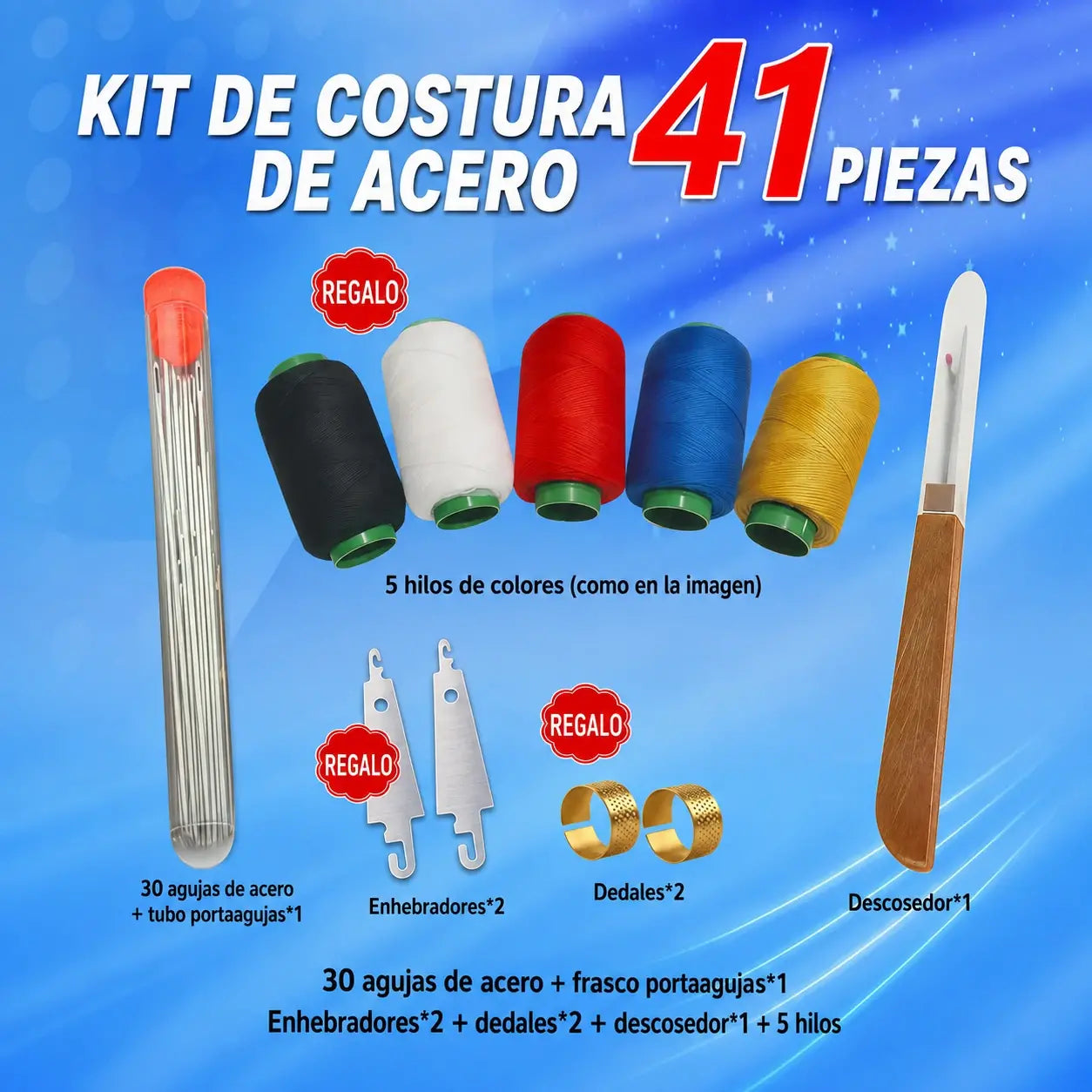 🧵🧰 Kit completo de costura 41 en 1 – práctico, resistente y fácil de usar en casa