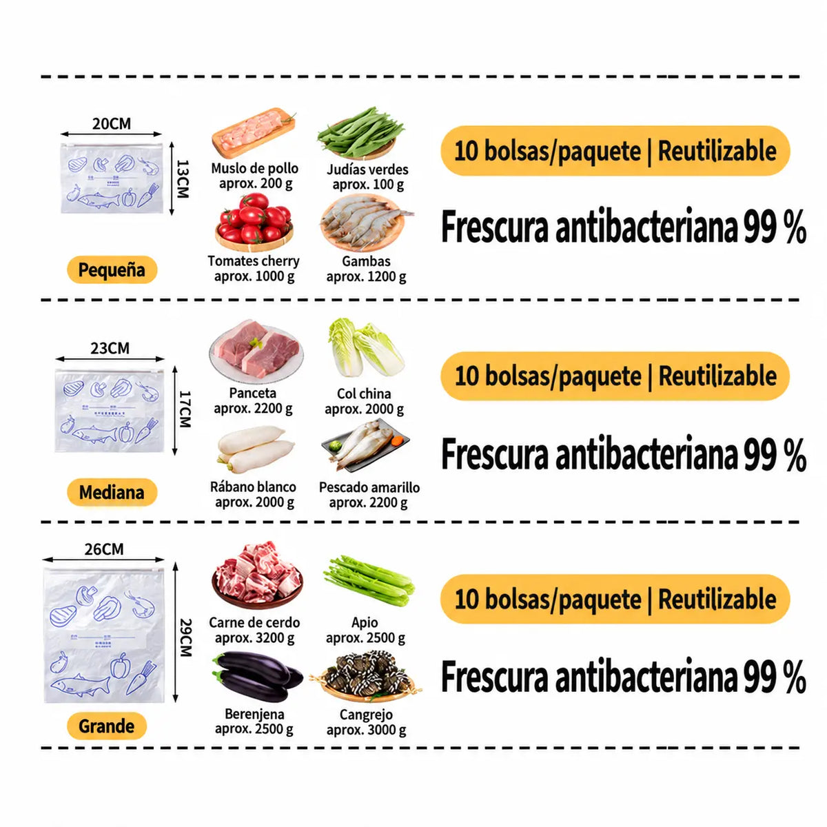 🔥【30 piezas】Bolsas herméticas de aluminio reutilizables para mantener los alimentos frescos