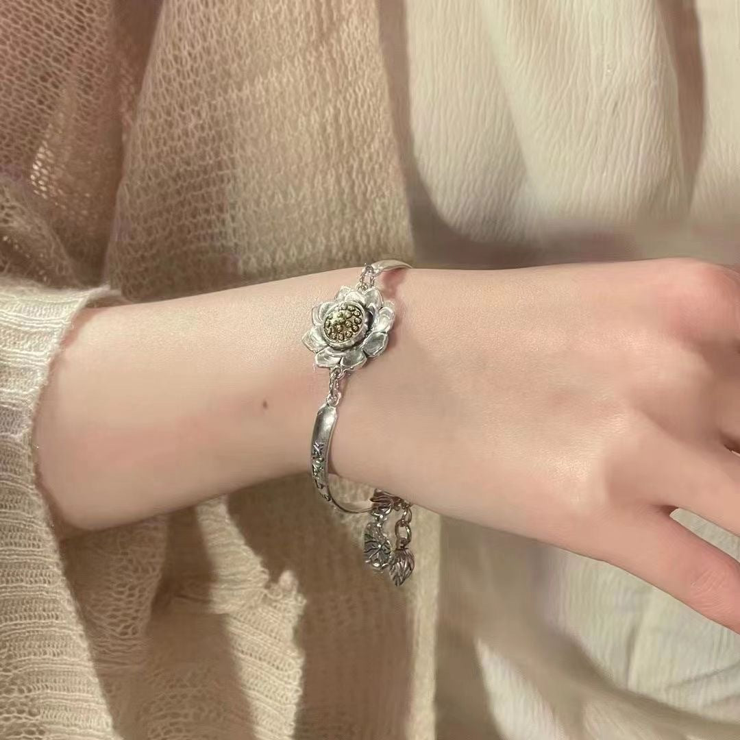 🎁🥰🌸 Náramok s 925 mincovými sasankami a lotosom pre šťastie