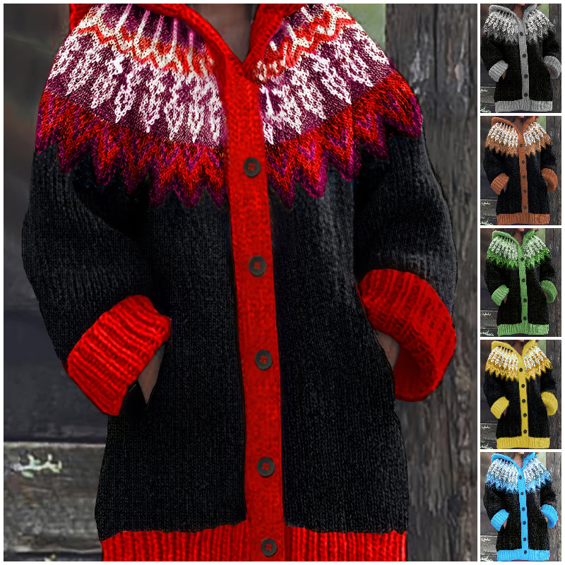 【S~5XL】✨Chaqueta elegante con capucha y estampado retro colorido