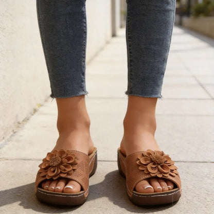 🔥🎀【Tallas 36-43】Zapatillas de plataforma caladas para mujer con flores tridimensionales