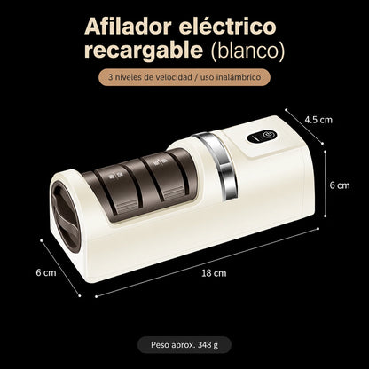 ⏳ ¡50% de descuento! 🔪 Afilador de cuchillos eléctrico inalámbrico multifuncional, recargable ✨