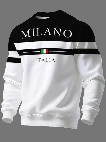 ✨🌟👕【S-6XL】Sudaderas para hombre con estampado Milano Italia