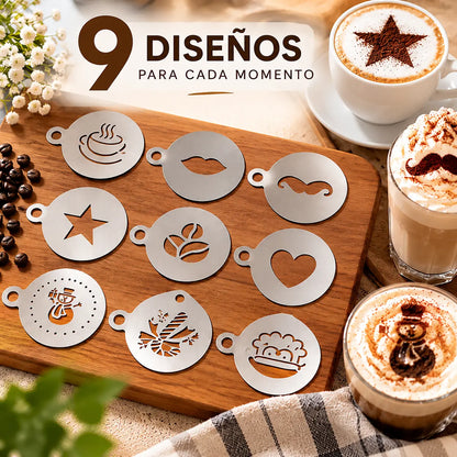 ☕ Molde de acero inoxidable para arte latte de café