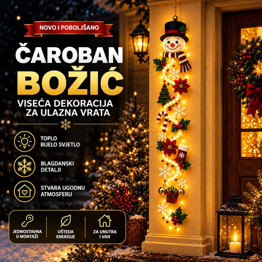 🎄🎃 Zadnji dan! 🎅 Iskoristite 49% popusta na svjetleći božićni ukras za vrata! Sve u jednom: svjetla, vrpce i blagdanski ukrasi savršeno spojeni.