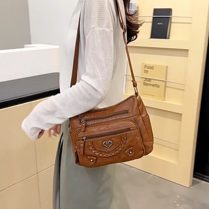 💐¡50% DE DESCUENTO! 🎁Bolso cruzado de PU suave para mujer – Múltiples bolsillos para una organización perfecta 👜🔑