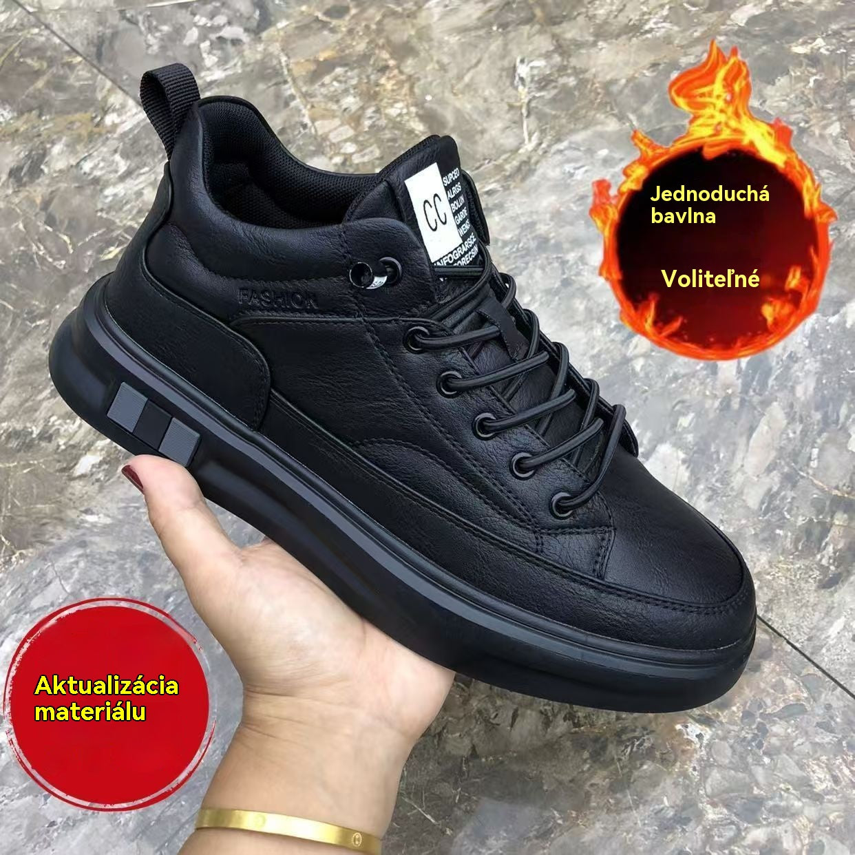 😎👍【39-44】Nové pánske nepremokavé bavlnené topánky z kože a zamatu na jeseň a zimu 2025.