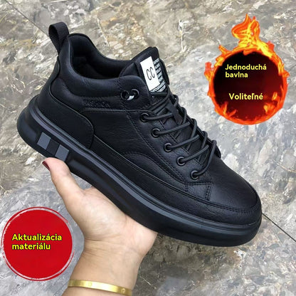 😎👍【39-44】Nové pánske nepremokavé bavlnené topánky z kože a zamatu na jeseň a zimu 2025.