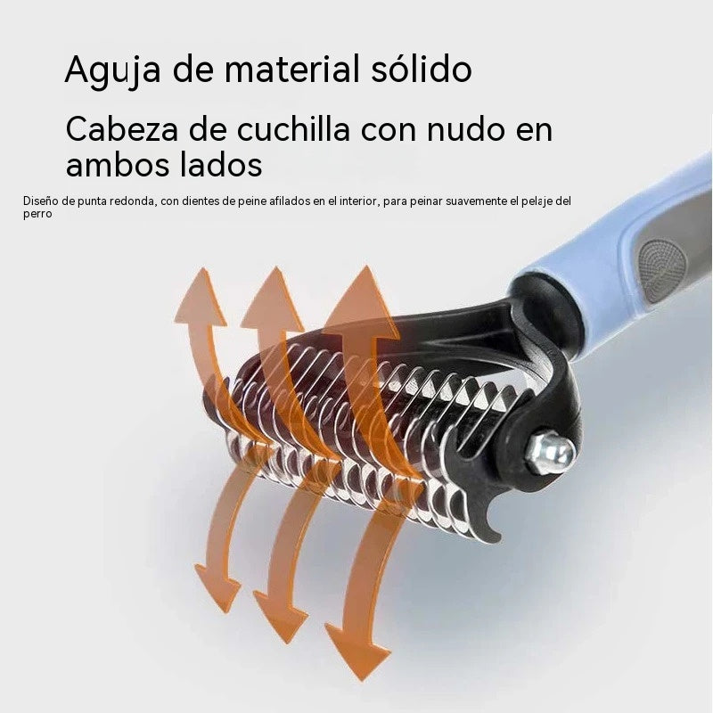 🐶【2 piezas】Cepillo Profesional Doble Cara para Perros y Gatos - Aseo, Desenredado y Masaje de Mascotas