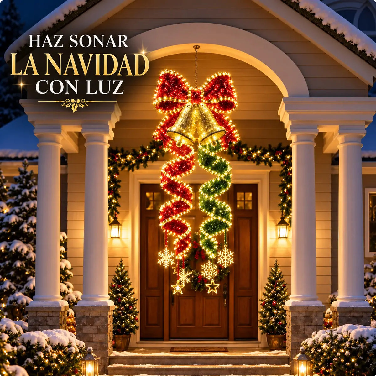 🎄 Colección de luces LED colgantes en espiral con magia navideña ✨