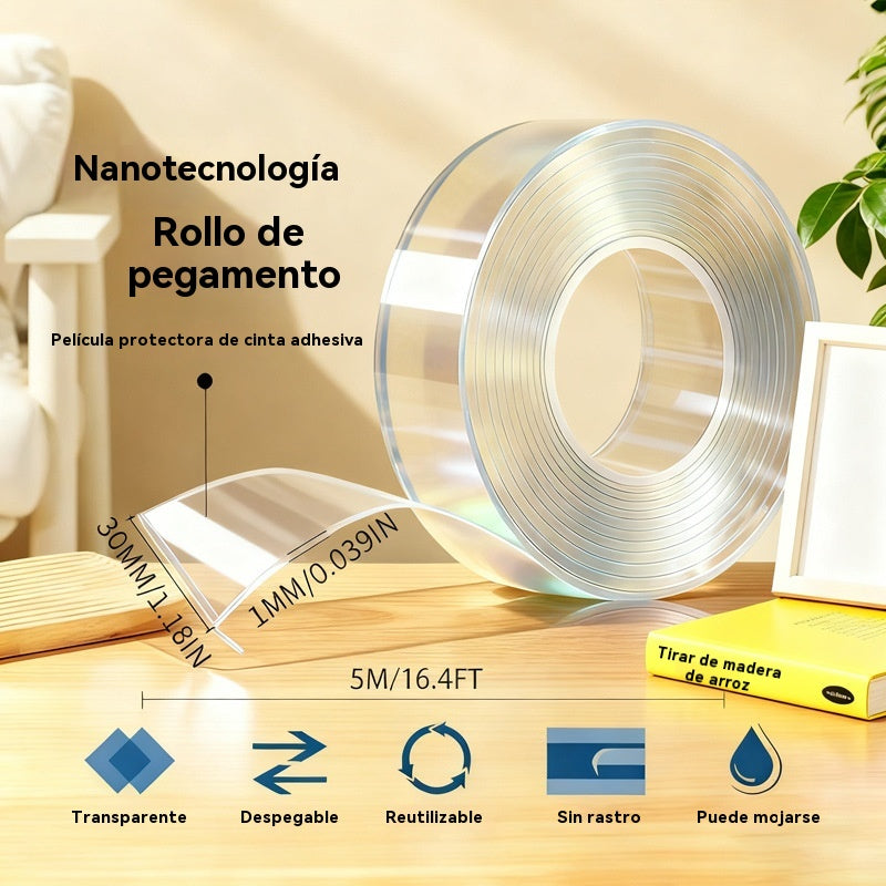 💧【Compra uno y llévate otro gratis】Cinta acrílica transparente, nanoadhesiva de doble cara, de alta viscosidad, resistente al agua y al polvo.
