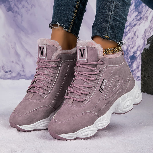 😍【35-41】Zapatos de invierno de algodón de suela gruesa para mujer, engrosados, cómodos y cálidos.