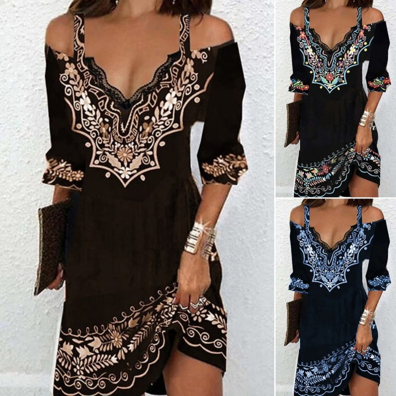 👗🌸【S-5XL】Nuevo vestido con hombros al aire para primavera y verano 2026
