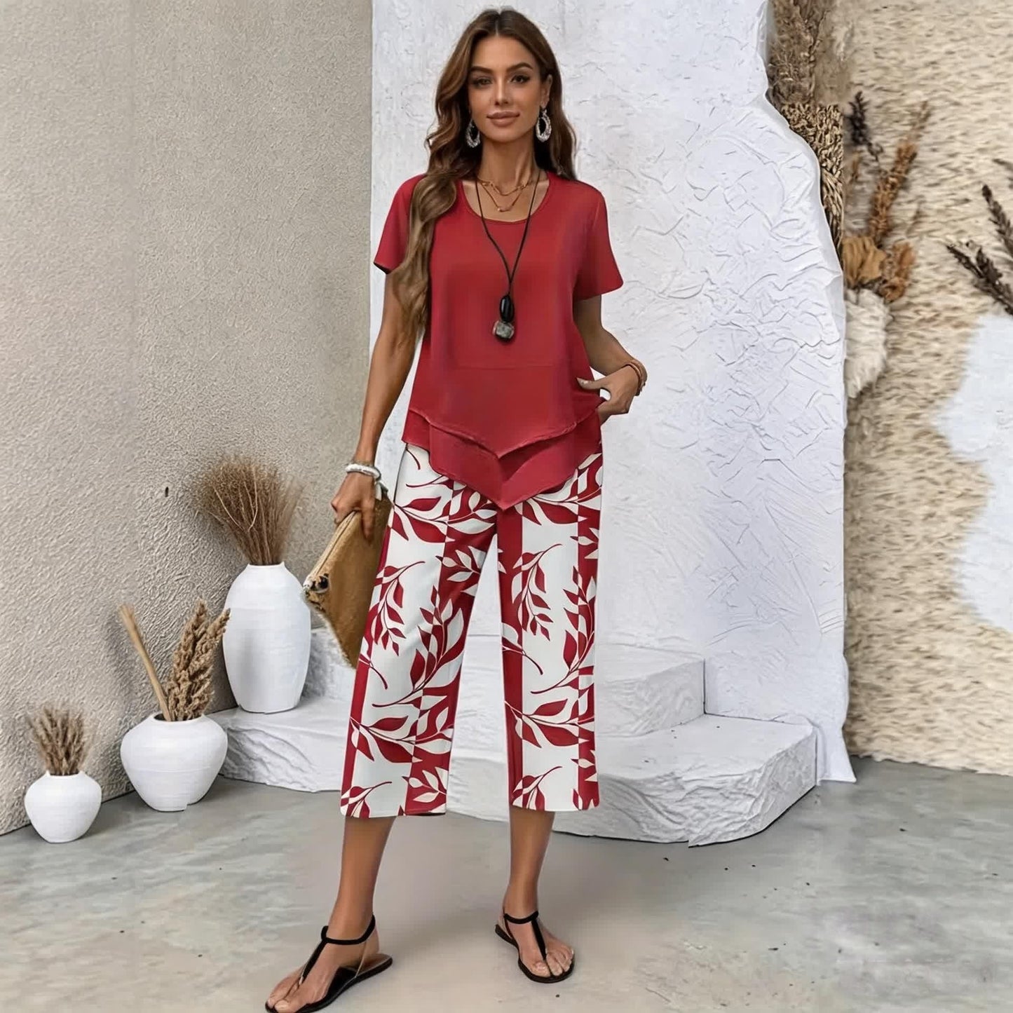 【S-5XL】VERDALISSE | Dvojdielna súprava Fresh Breeze | Ľahká a elegantná viacfarebná letná súprava
