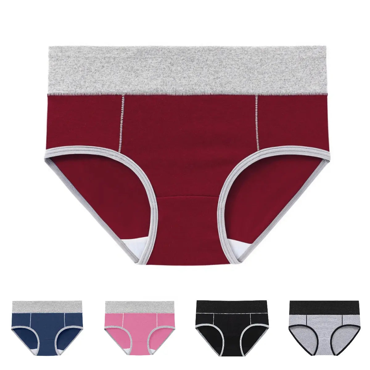 5 piezas 🔥40KG-110KG🔥 Ropa interior antibacteriana de algodón puro de talle alto para mujer ✨️