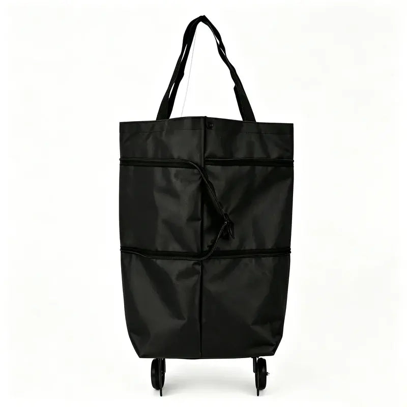 🛒 Carrito de Compras Plegable 2 en 1 – Bolsa con Ruedas y Asa Ajustable, Ligero y Portátil para Llevar al Hombro 🎒